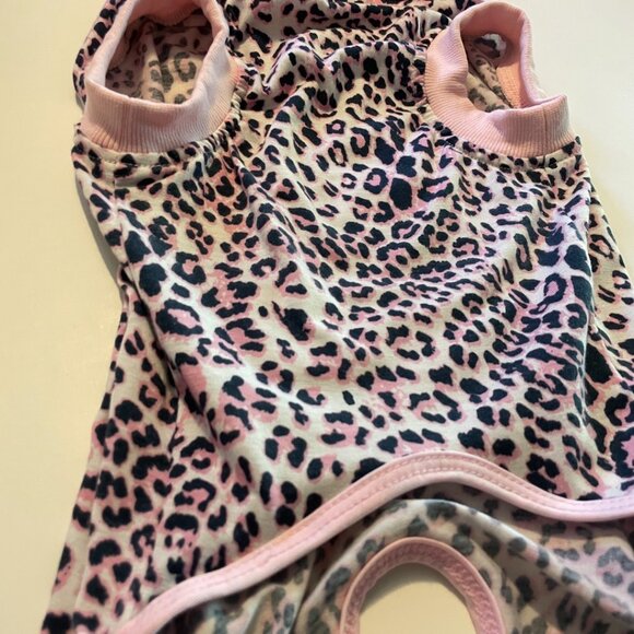 Kuoser Pink Leopard Print Dog Onesie Costume - Picture 6 of 11
